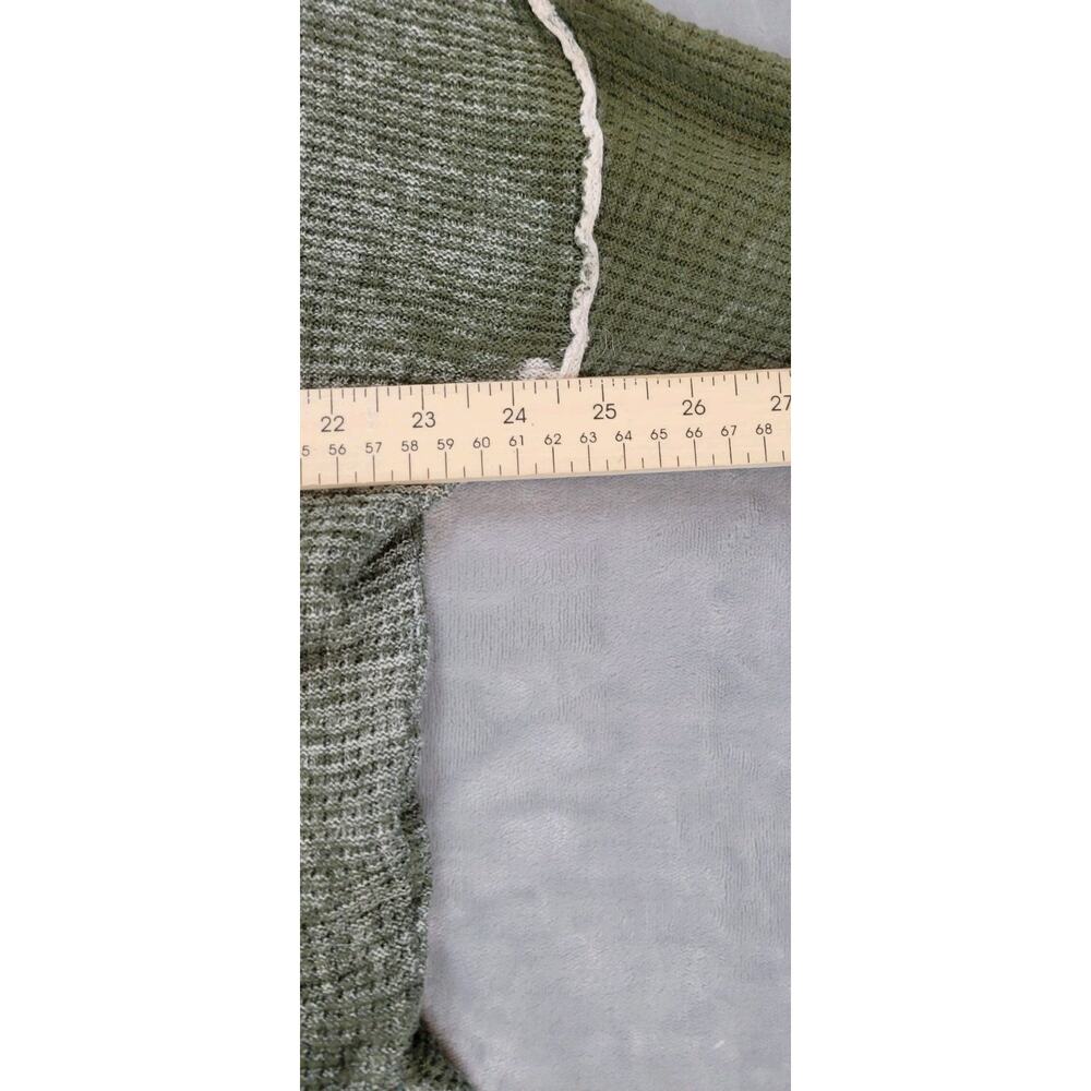 Sundance Olive Green Layered Henley Knit Top with Contrast Trim - Picture 5 of 8